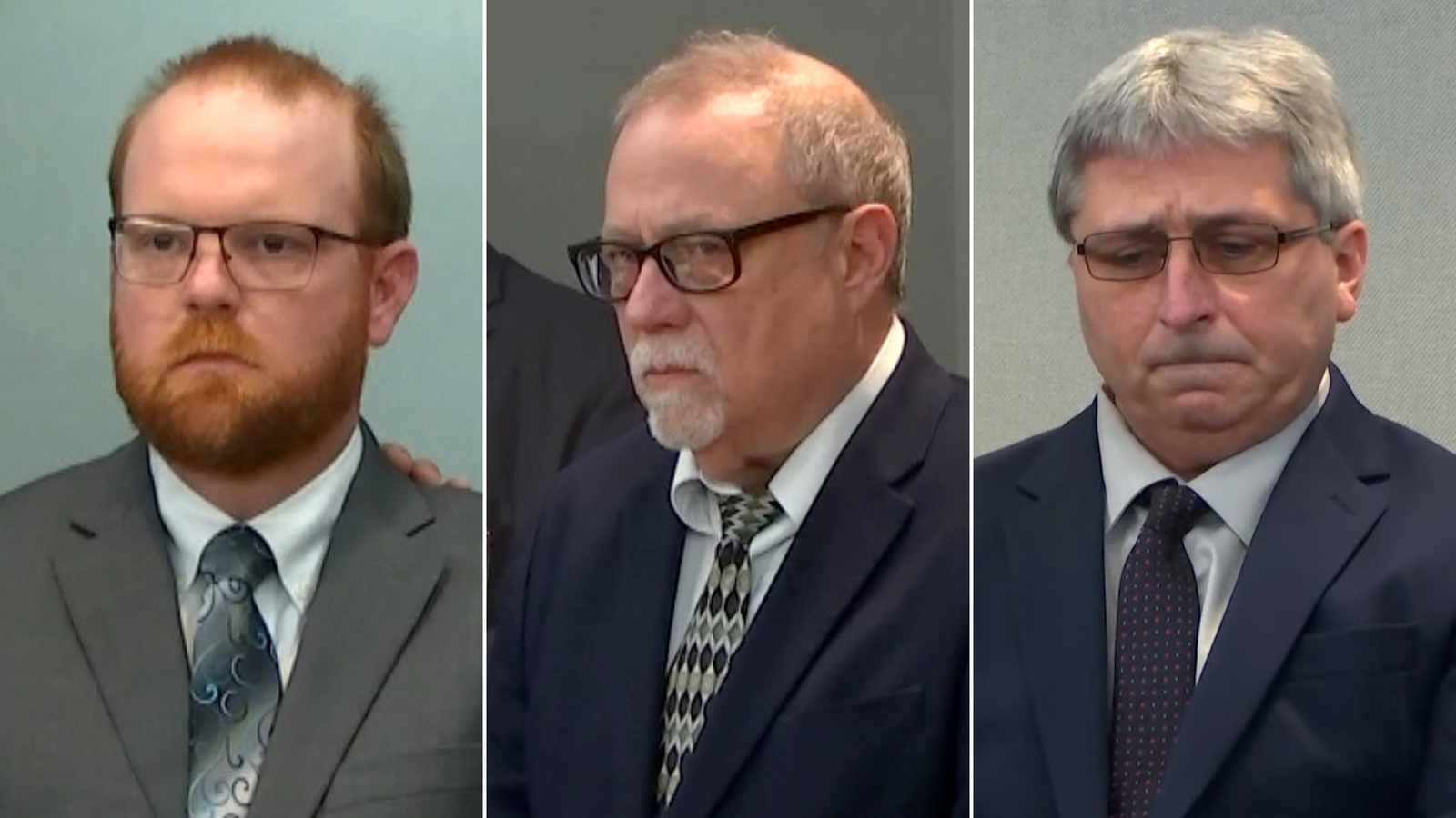 Left to right: Travis McMichael, Gregory McMichael and William Roddie Bryan