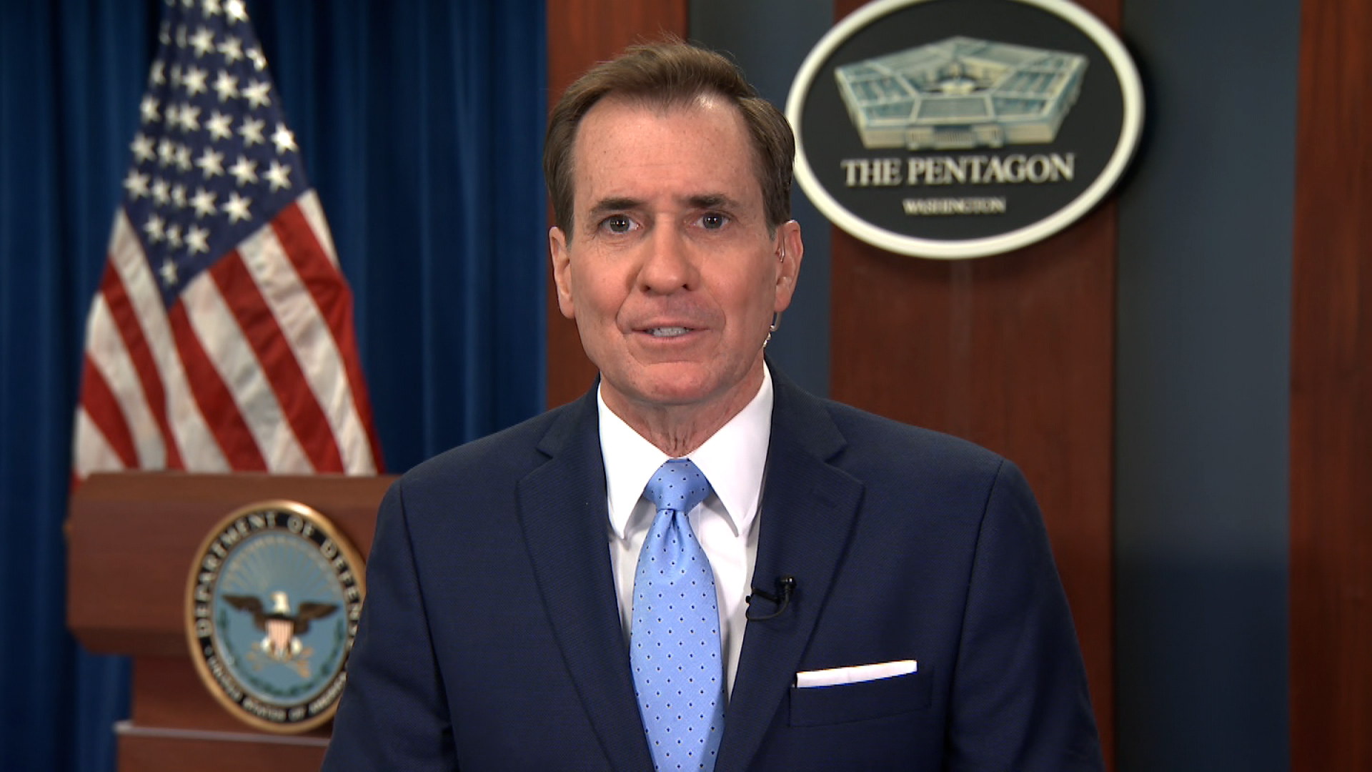 Pentagon press secretary John Kirby speaks with CNN on Thursday.