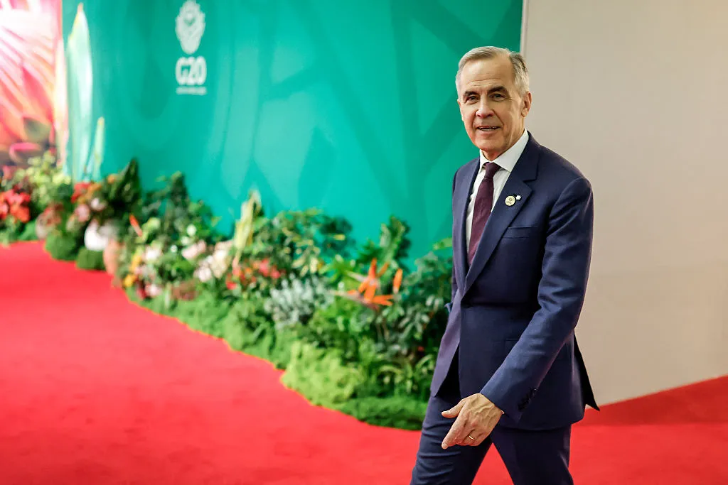 Mark Carney arrives for the second day.
