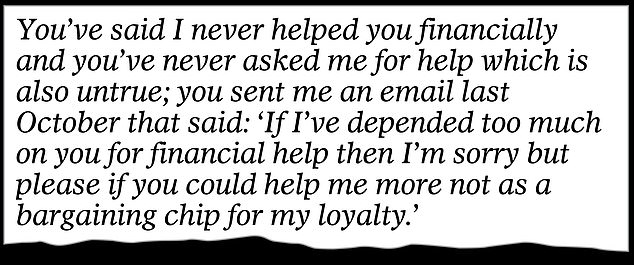 Mr Markle says he only asked for help to move house and that any ¿modest¿ financial gifts from Meghan were ¿greatly appreciated¿