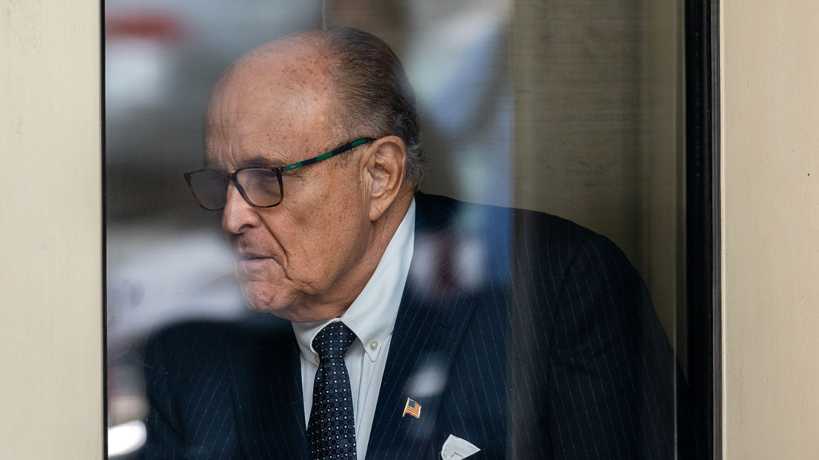 Rudy Giuliani, former lawyer to Donald Trump, exits federal court in Washington, DC, on Friday, May 19, 2023. 