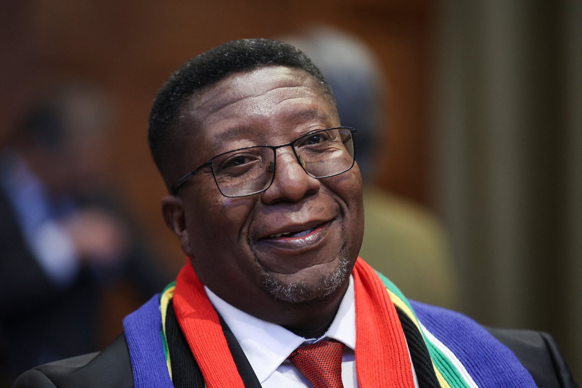 South African Ambassador to the Netherlands Vusimuzi Madonsela looks on as judges at the International Court of Justice (ICJ) hear a request for emergency measures by South Africa in The Hague, Netherlands, on January 11.