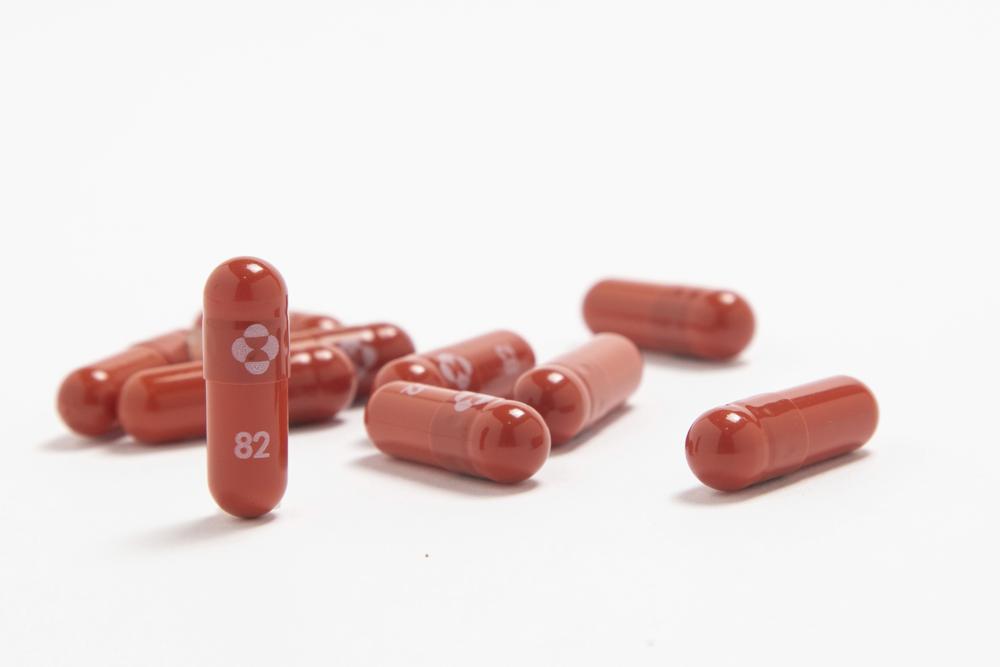 FILE - This undated image provided by Merck & Co. shows their new antiviral medication against COVID-19. Britain has granted a conditional authorization to Merck's coronavirus antiviral, the first pill shown to successfully treat COVID-19. It is the first country to OK the treatment, although it was not immediately clear how quickly the pill would be available. (Merck & Co. via AP, File)