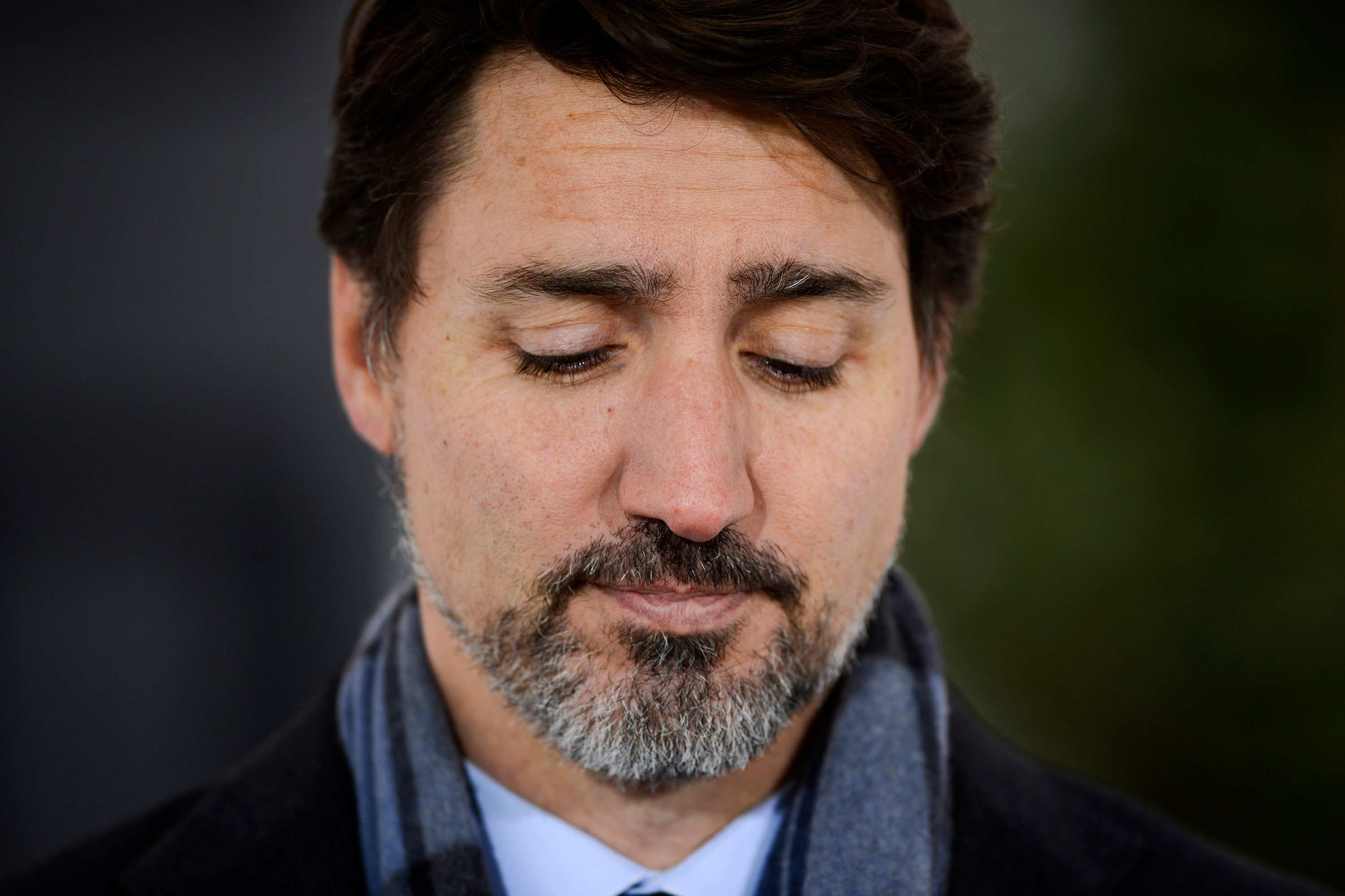 Prime Minister Justin Trudeau gives a coronavirus briefing from Rideau Cottage in Ottawa on March 23.