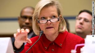 Cleta Mitchell, Partner Foley and Lardner LLP, testifies on Capitol Hill in Washington, Thursday, Feb. 6, 2014, before the House subcommittee on Economic Growth, Job Creation hearing to investigate the Justice Department's investigation into the IRS abuse scandal. For months, congressional Republicans have been asking about a criminal investigation into the Internal Revenue Service targeting tea party and other conservative groups when they applied for tax-exempt status. (AP Photo/Pablo Martinez Monsivais)