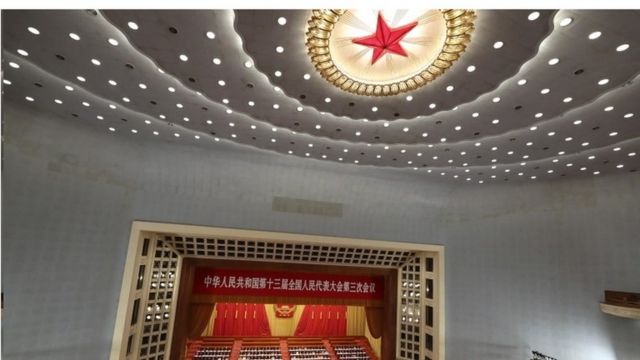 Chinese leaders and delegates attend the opening session of Chinas National Peoples Congress (NPC) at the Great Hall of the People in Beijing, China, 22 May 2020
