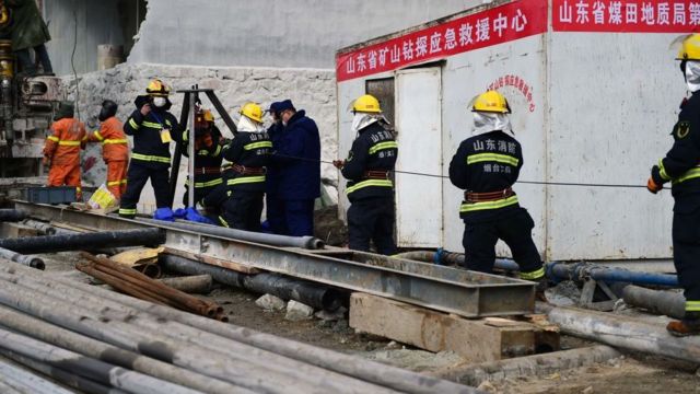 中国山东栖霞金矿爆炸事故救援