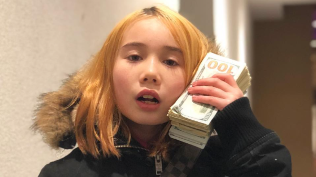 Young social media star Lil Tay is seen in an image from her Instagram account, where she amassed 3.3 million followers.