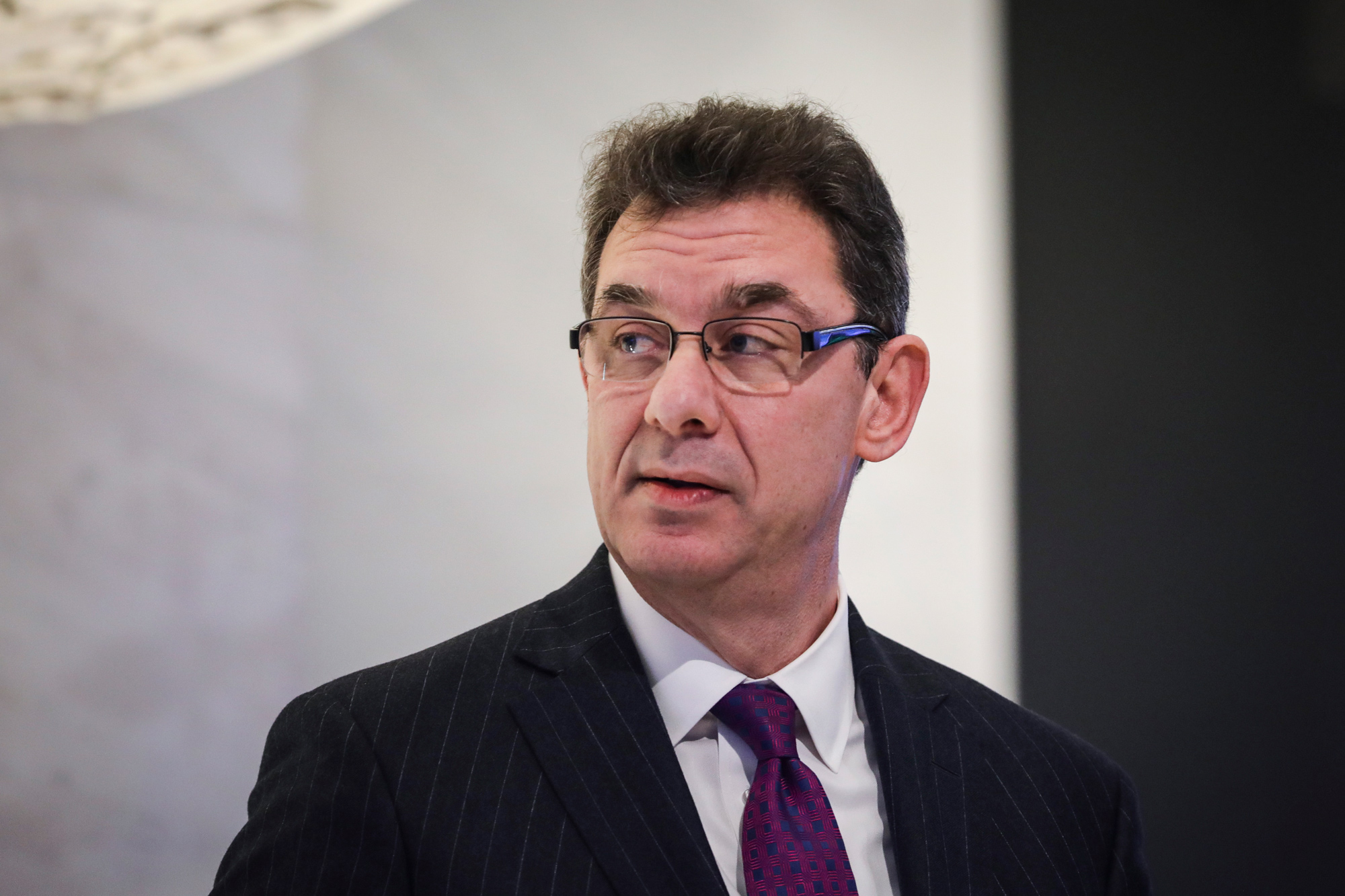 Albert Bourla, chief executive officer of Pfizer pharmaceutical company, is seen at the New York Stock Exchange on January 17, 2019, in New York City. 