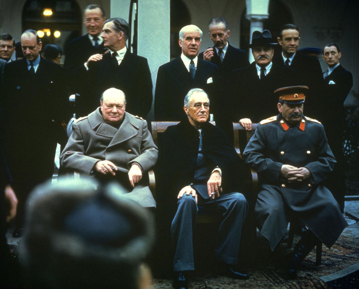 From left, Churchill, Roosevelt and Stalin attend the Yalta Conference in the Soviet Union in 1945. They were meeting to talk about a postwar plan for Europe and how it would be reorganized after the fall of Nazi Germany. Today, many historians conclude that Stalin was the winner at Yalta, as much of Eastern Europe would soon fall within the Soviet orbit. Churchill and Roosevelt won no meaningful concessions on Poland, which was already occupied by Soviet troops.