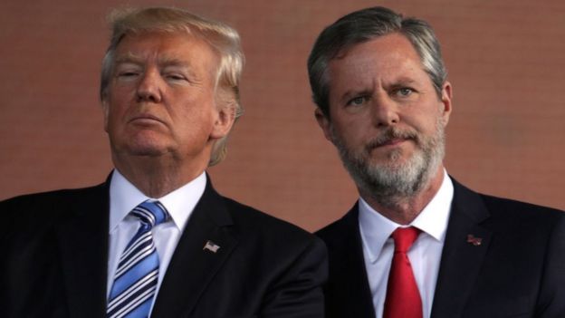 Jerry Falwell Jr, former president of Liberty University and President Trump