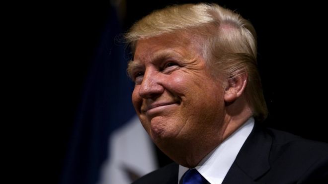 Donald Trump smiles Donald Trump smiles