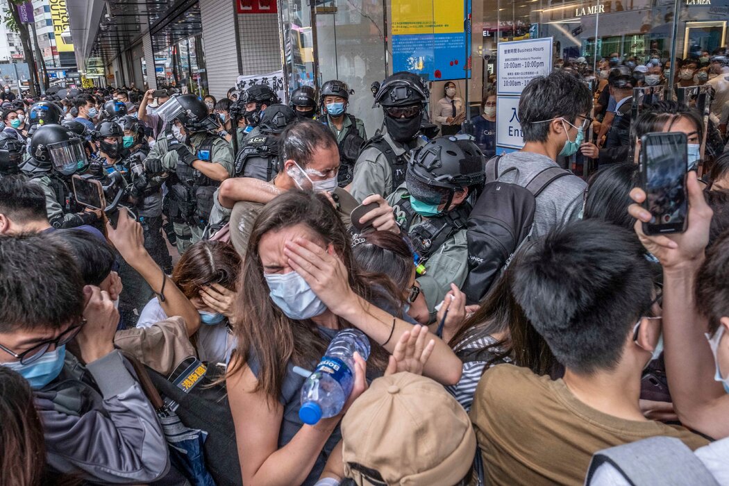 7月在香港的一场抗议活动。 7月在香港的一场抗议活动。