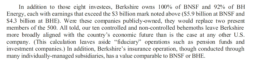 berkshire owns 100% of BNSF and 92% of BH Energy berkshire owns 100% of BNSF and 92% of BH Energy